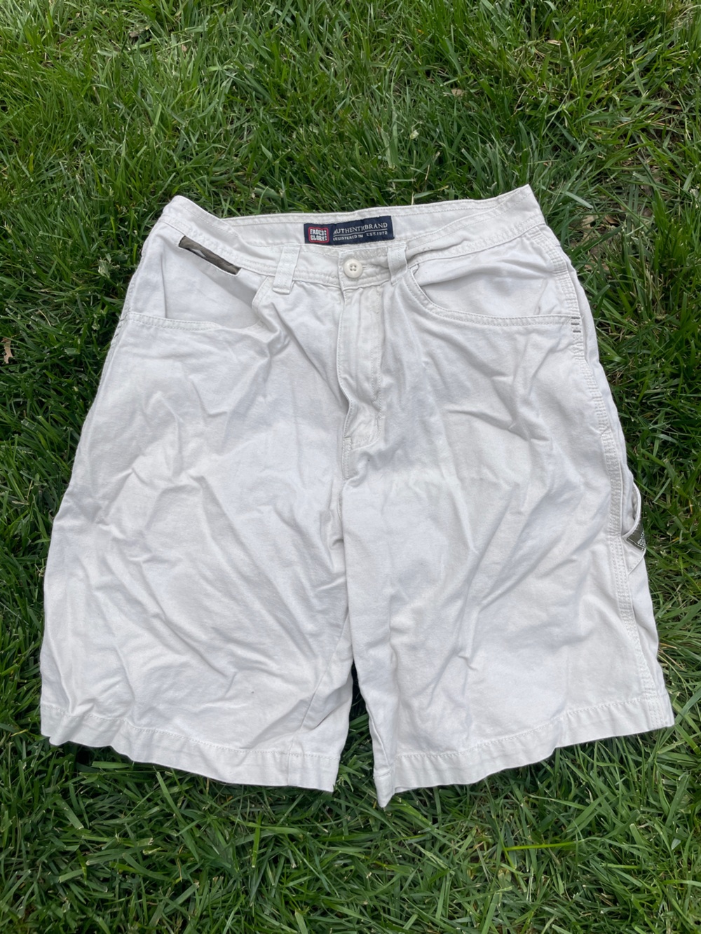 Y2K Khaki Canvas Carpenter Cargo Shorts size 30